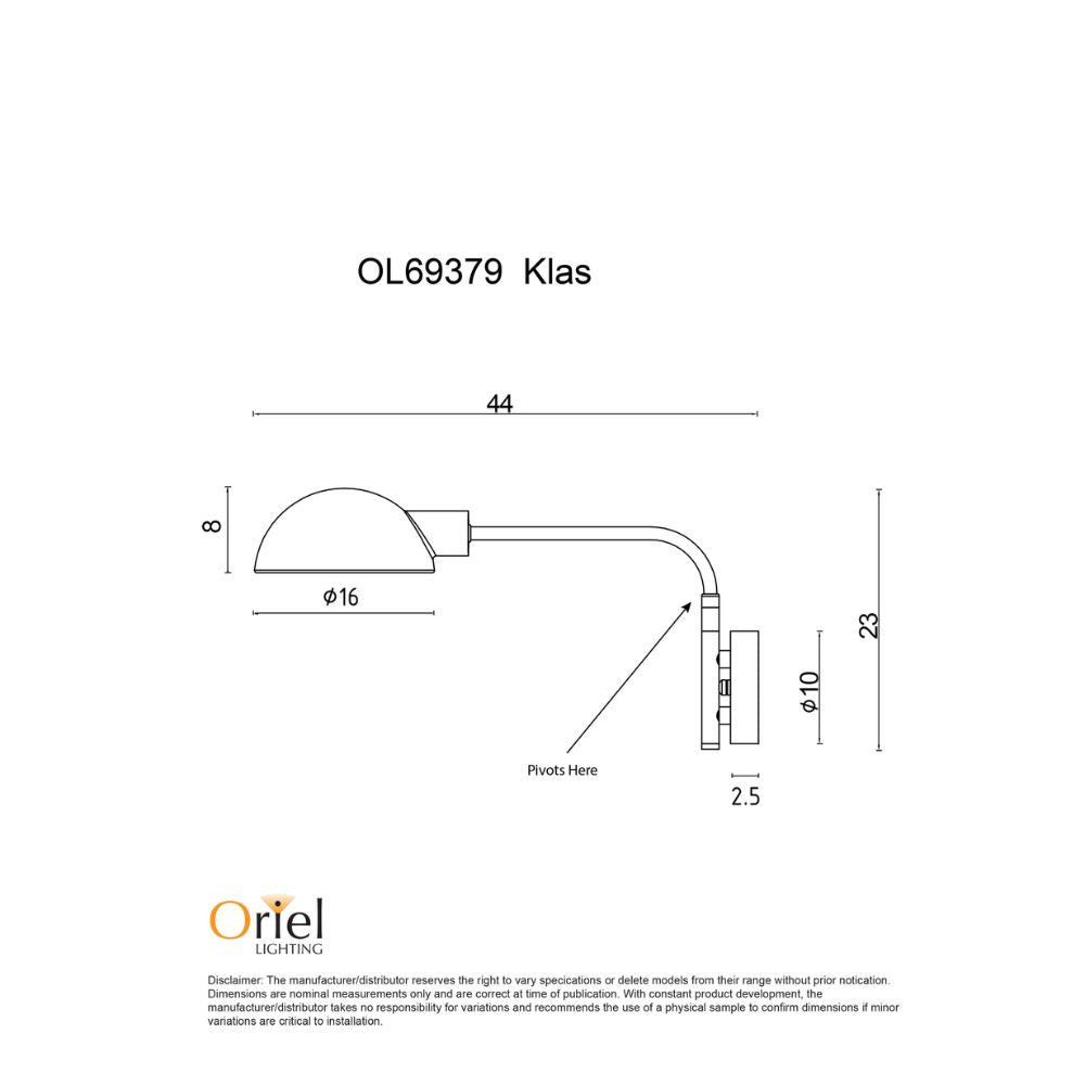Oriel KLASS Wall Light - Swing Arm-Oriel Lighting-Ozlighting.com.au