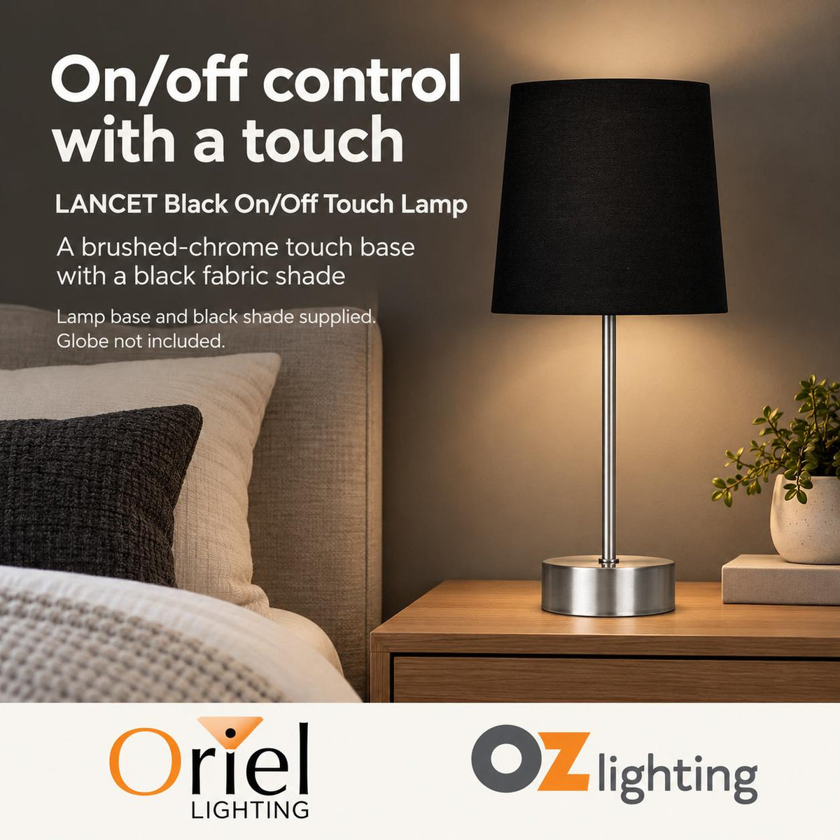 Oriel LANCET Touch Lamp - Base-Oriel Lighting-Ozlighting.com.au