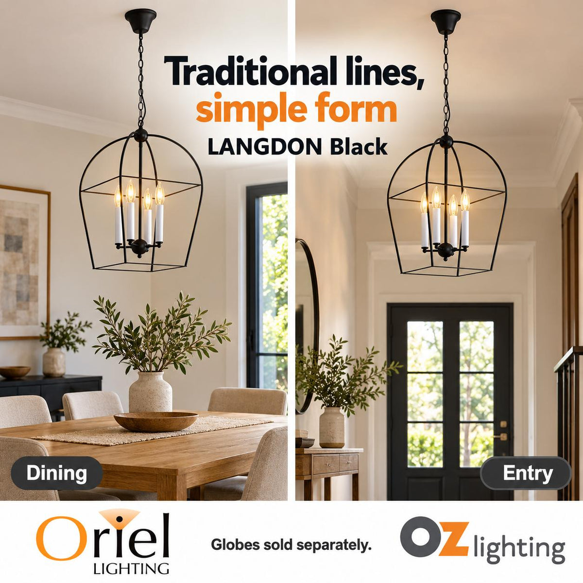 Oriel LANGDON Pendant - 4 Light-Oriel Lighting-Ozlighting.com.au