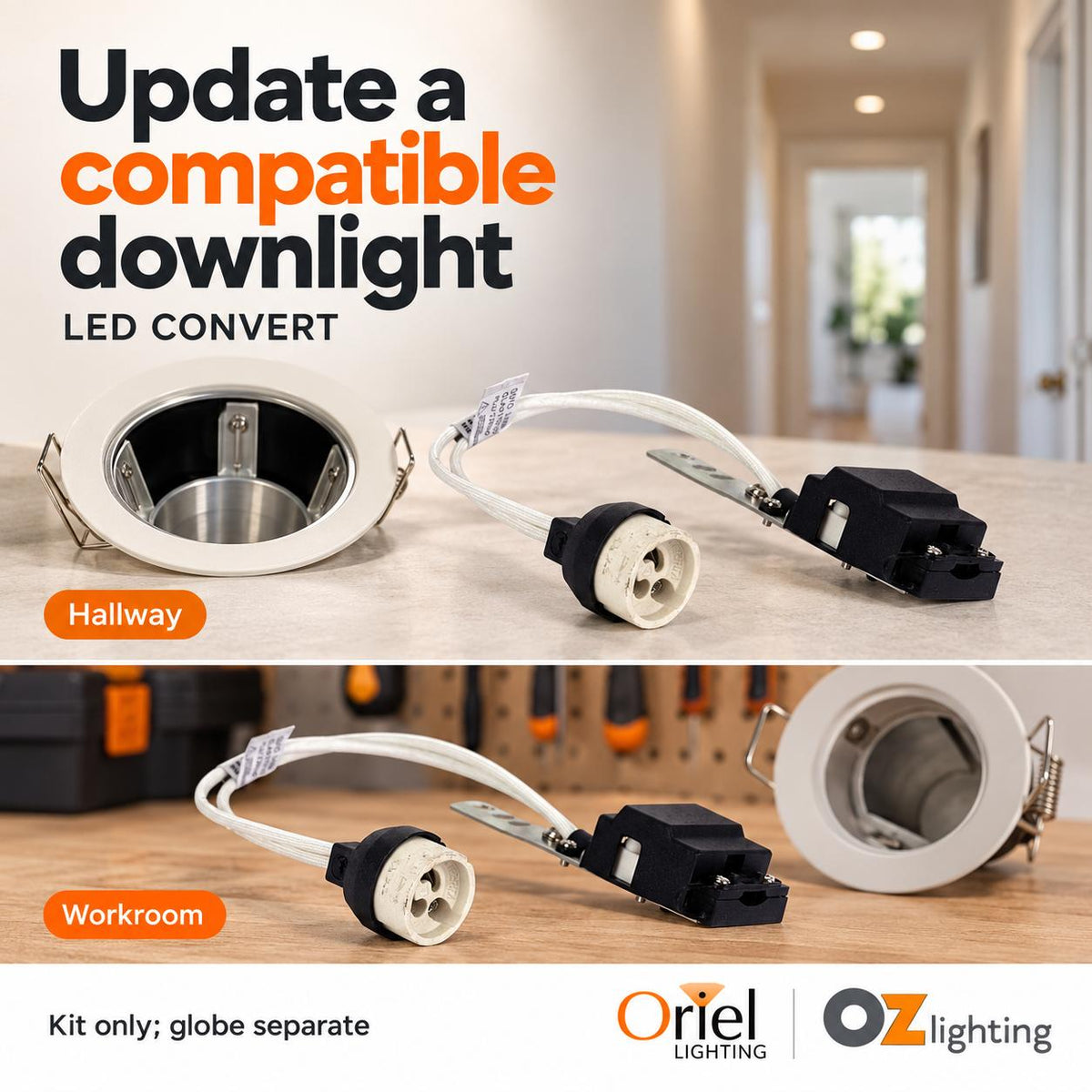Oriel LED CONVERT Lamp Holder Kit - 12V to GU10-Oriel Lighting-Ozlighting.com.au