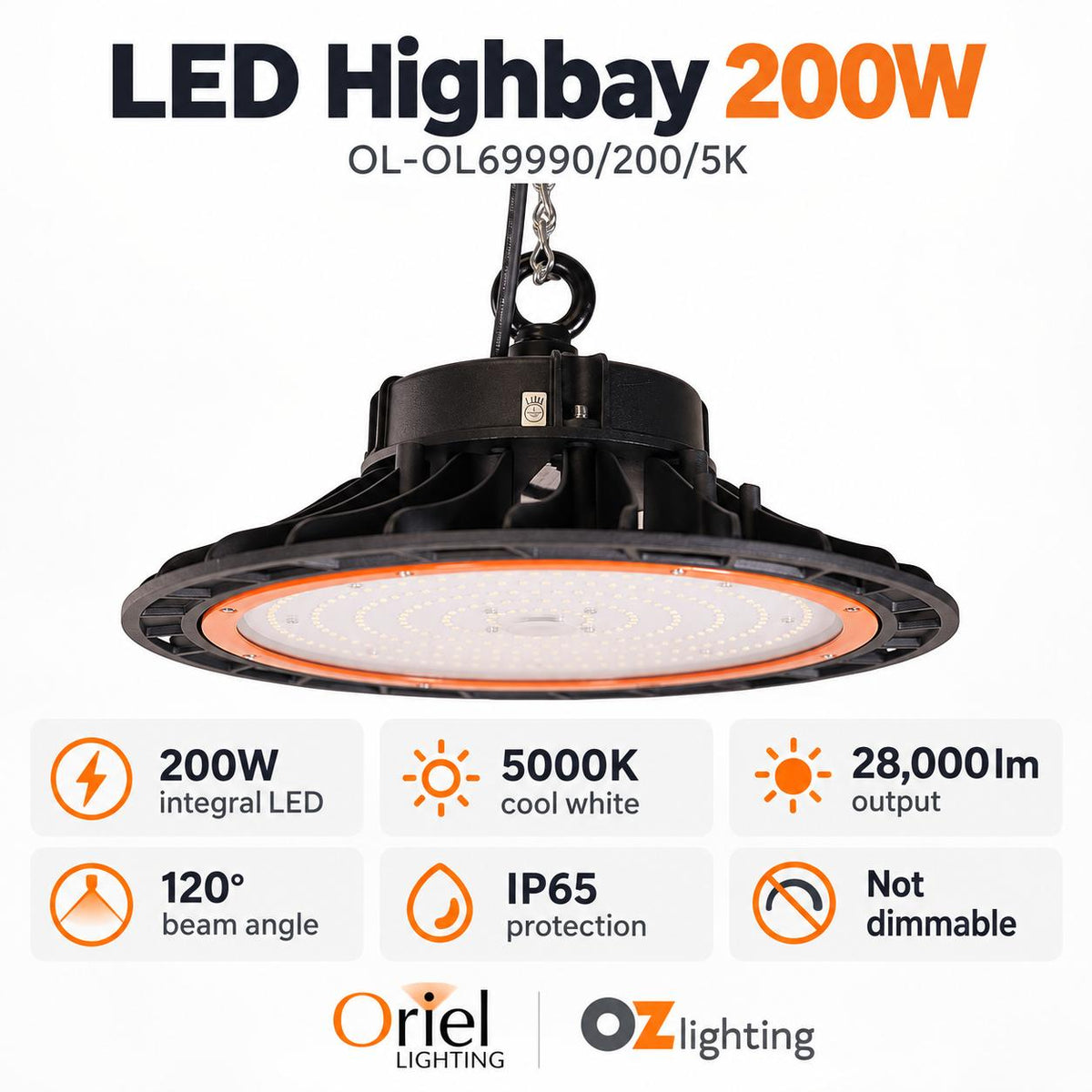 Oriel LED Highbay - 200W-Oriel Lighting-Ozlighting.com.au