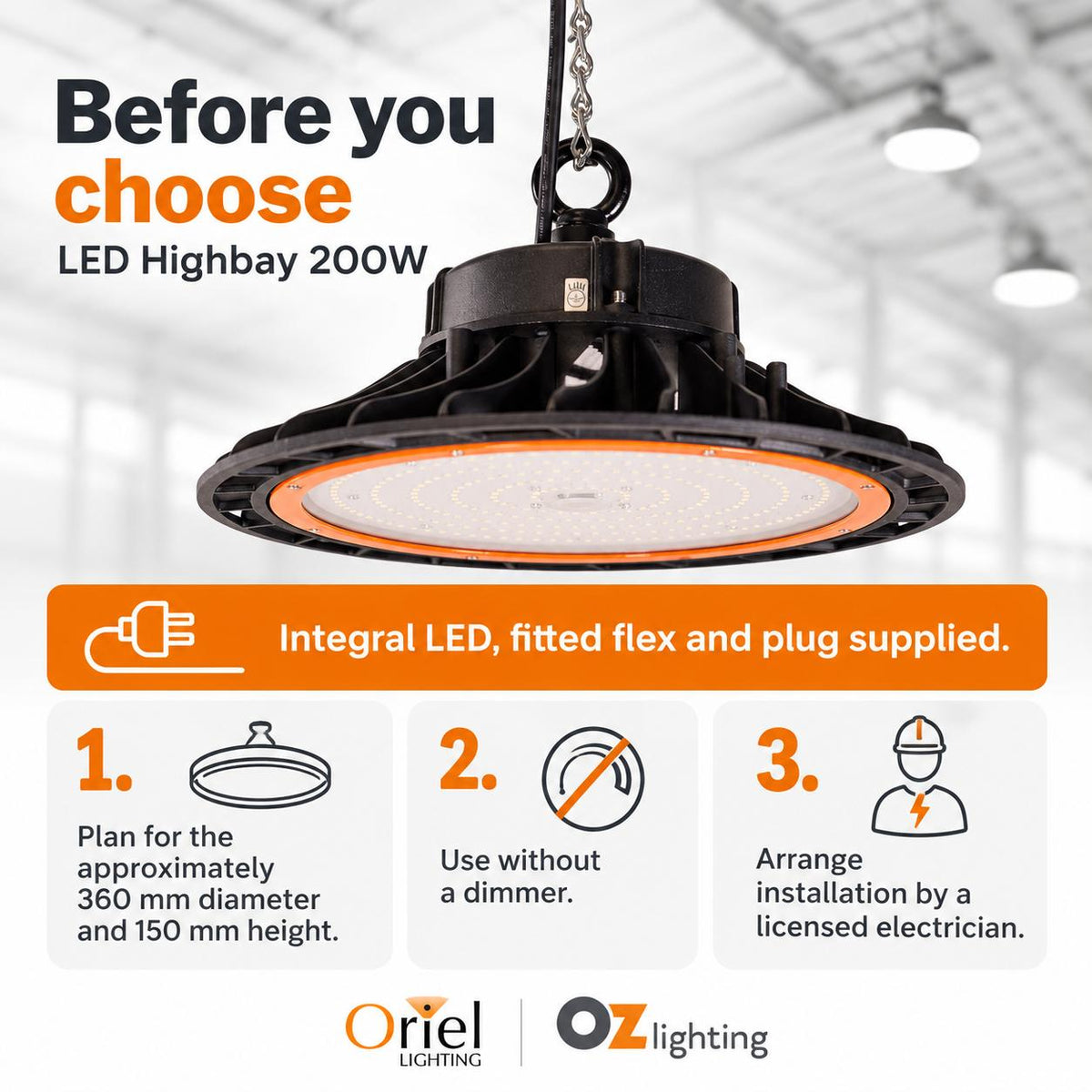 Oriel LED Highbay - 200W-Oriel Lighting-Ozlighting.com.au