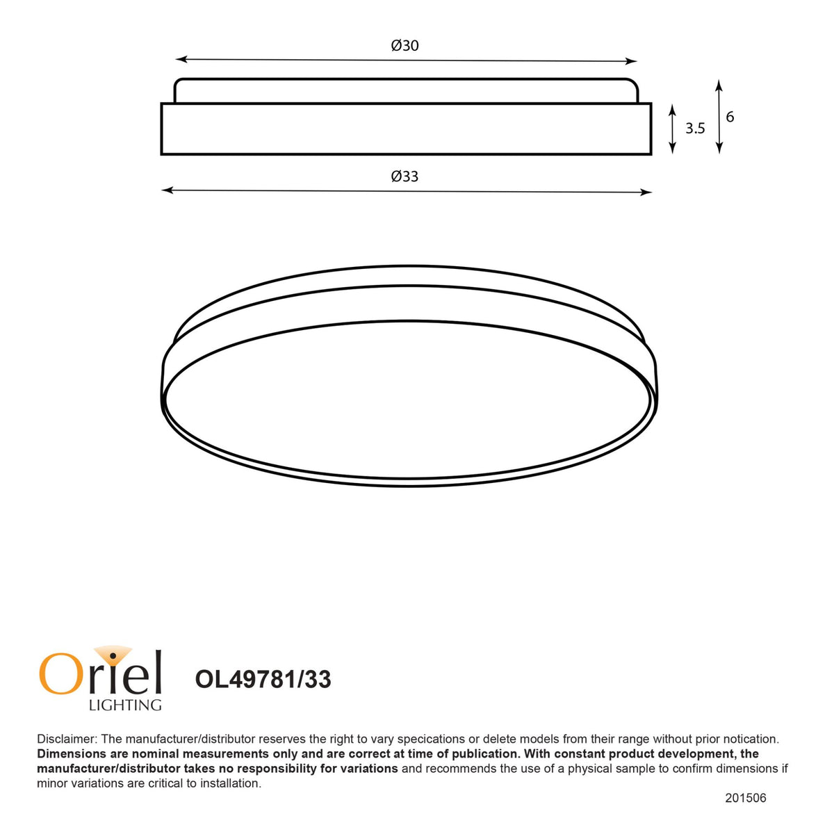 Oriel LEENA.33 12W LED Ceiling Light-Oriel Lighting-Ozlighting.com.au