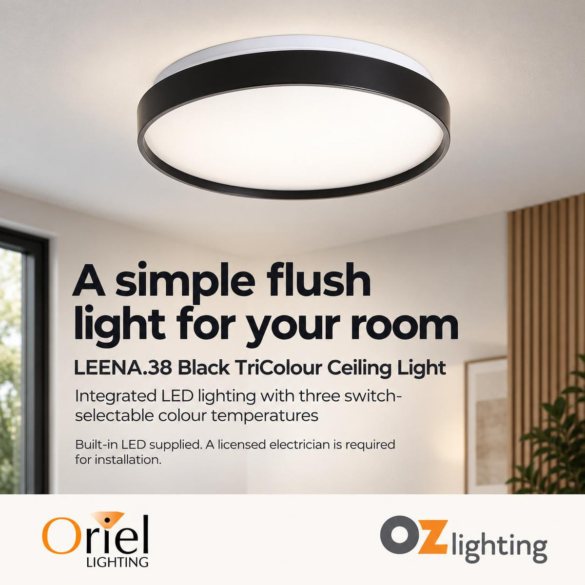 Oriel LEENA.38 LED Ceiling Light - 24W-Oriel Lighting-Ozlighting.com.au