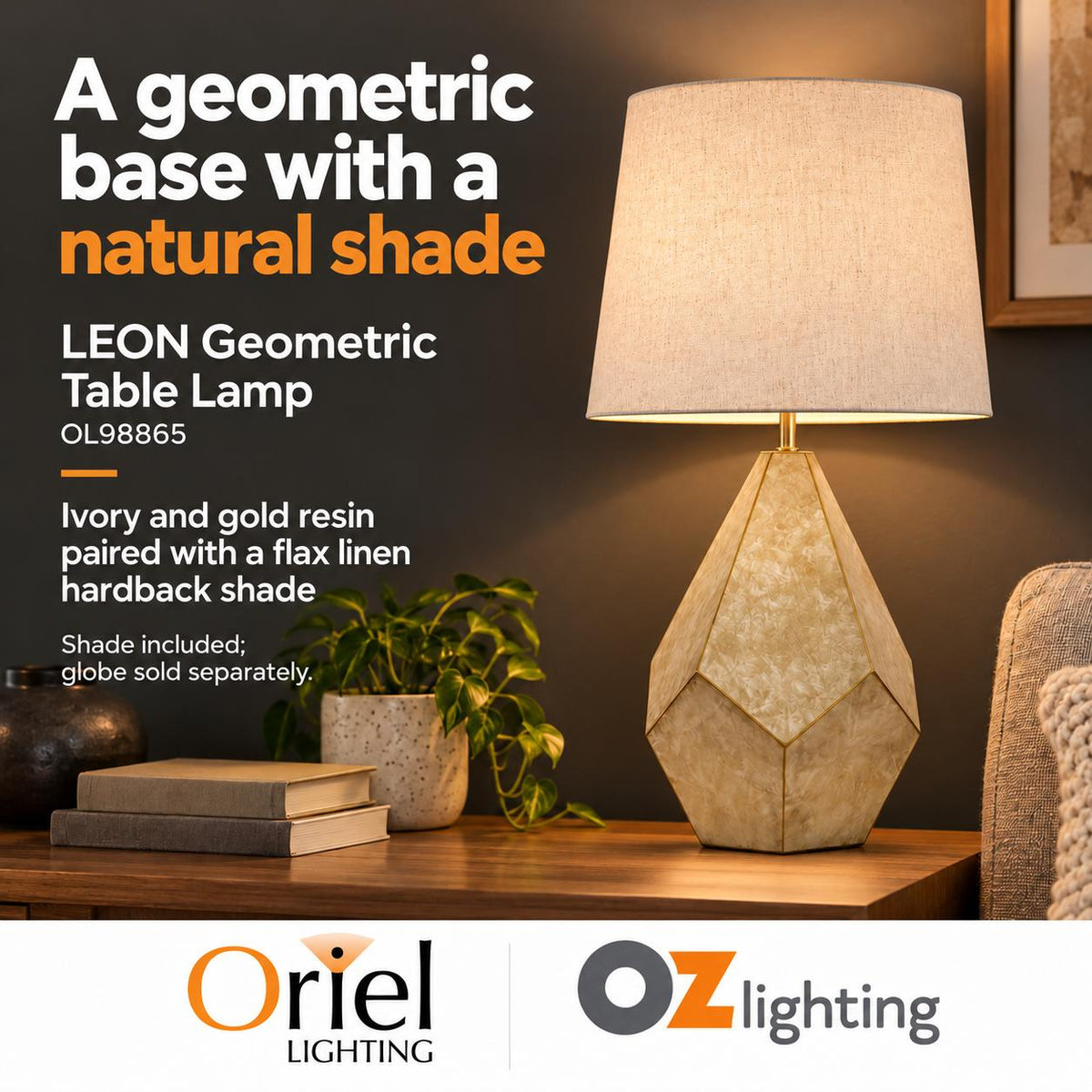Oriel LEON Table Lamp - Geometric-Oriel Lighting-Ozlighting.com.au