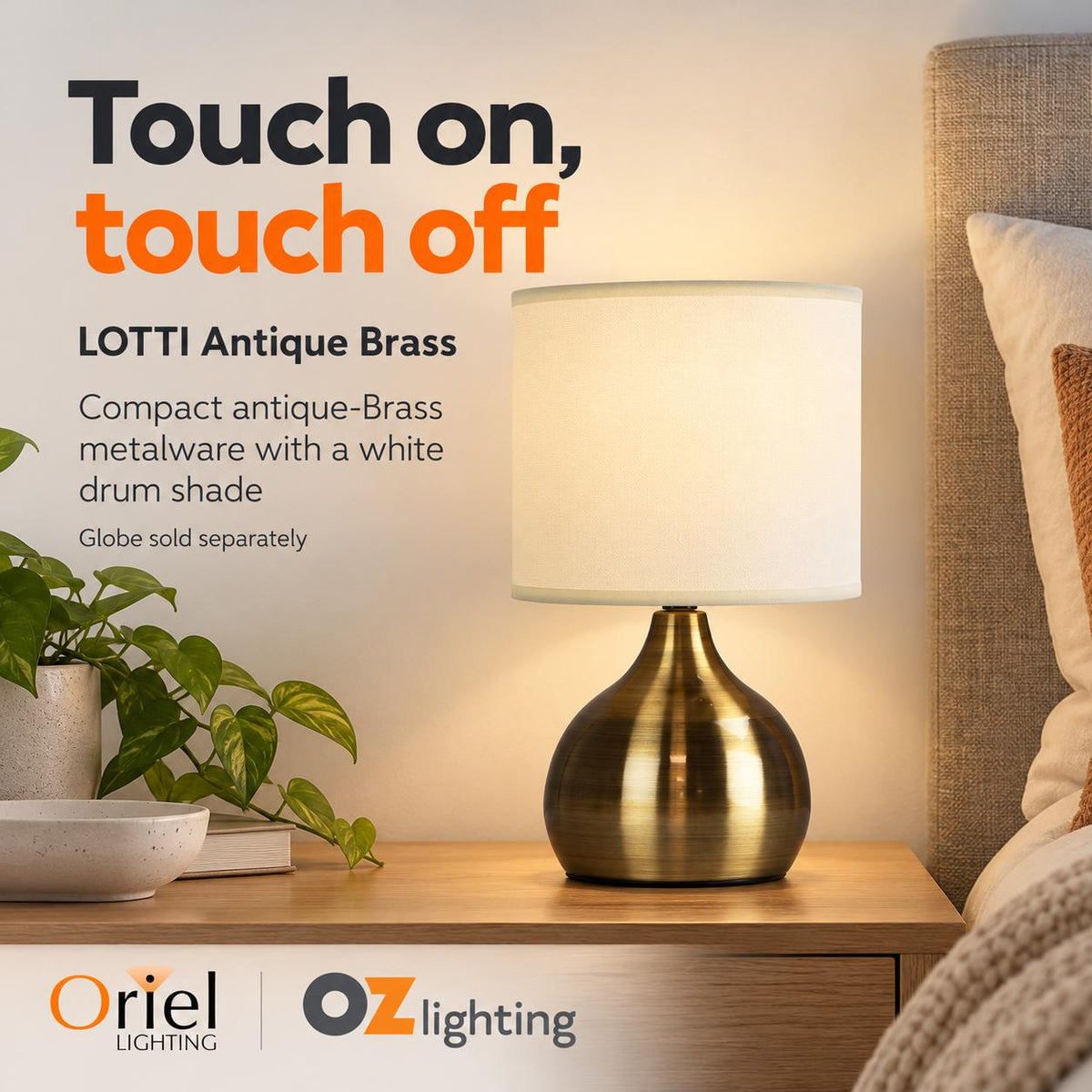 Oriel LOTTI Touch Table Lamp-Oriel Lighting-Ozlighting.com.au
