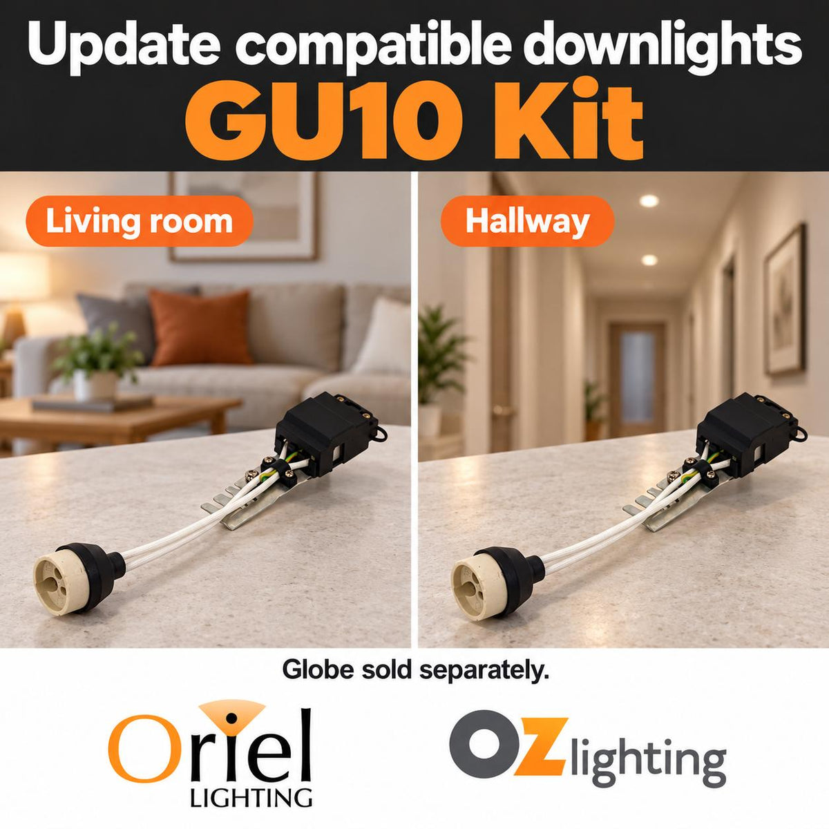 Oriel Lamp Holder Kit - GU10-Oriel Lighting-Ozlighting.com.au