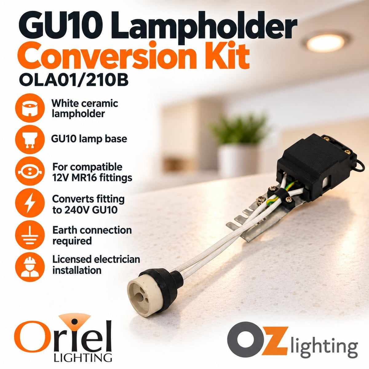 Oriel Lamp Holder Kit - GU10-Oriel Lighting-Ozlighting.com.au