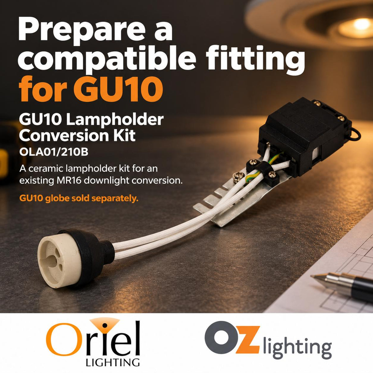 Oriel Lamp Holder Kit - GU10-Oriel Lighting-Ozlighting.com.au