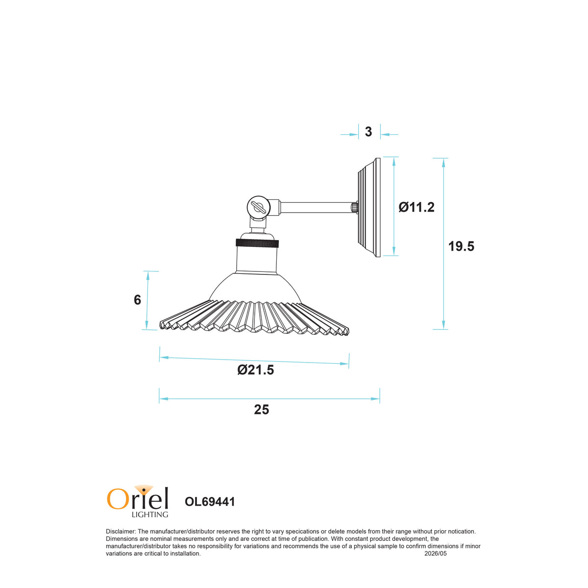 Oriel Lighting CROYDON Wall Light - Pleated Glass, Clear-Oriel Lighting-Ozlighting.com.au