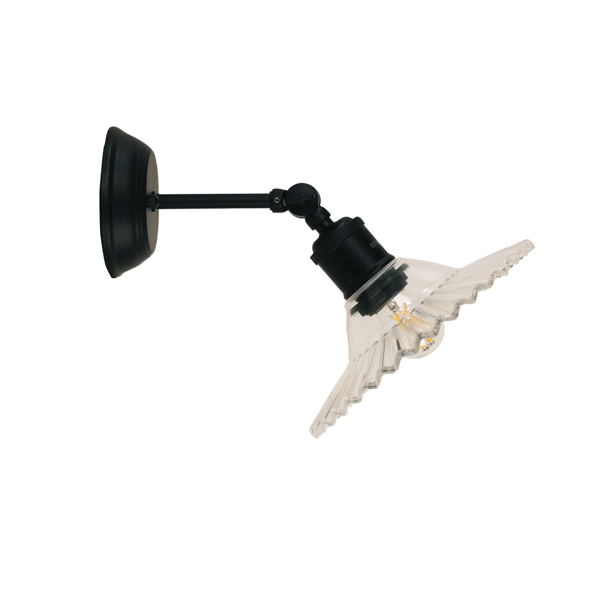 Oriel Lighting CROYDON Wall Light - Pleated Glass, Clear-Oriel Lighting-Ozlighting.com.au