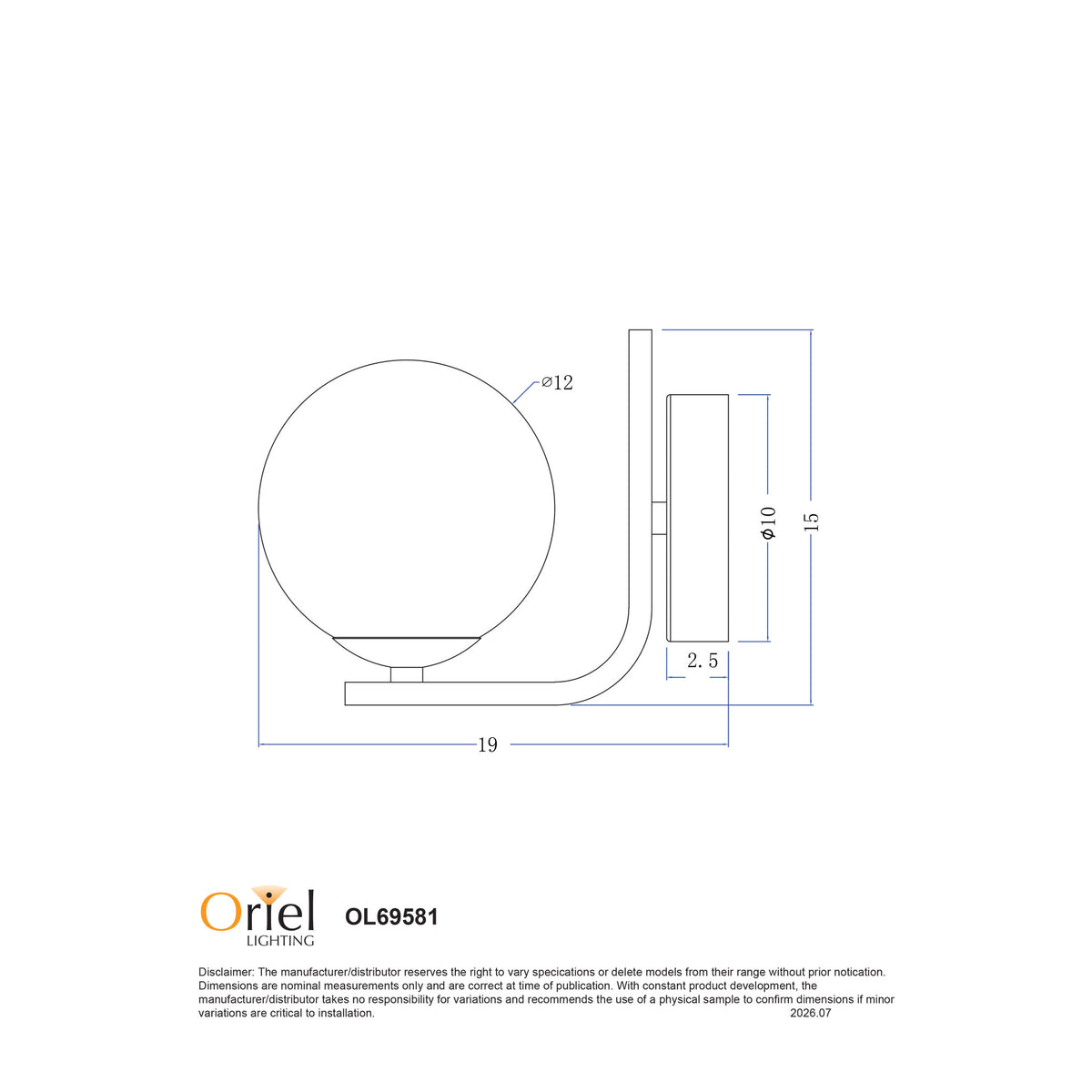 Oriel Lighting DALTON Opal Wall Light - Glass-Oriel Lighting-Ozlighting.com.au