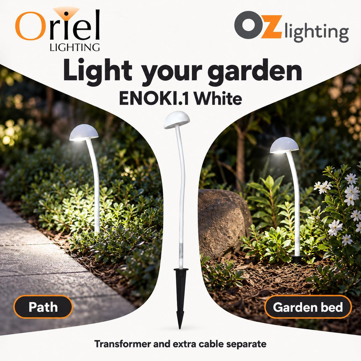Oriel Lighting ENOKI.1 LED Spike Light - 12V Garden, White - DRIVER REQUIRED-Oriel Lighting-Ozlighting.com.au