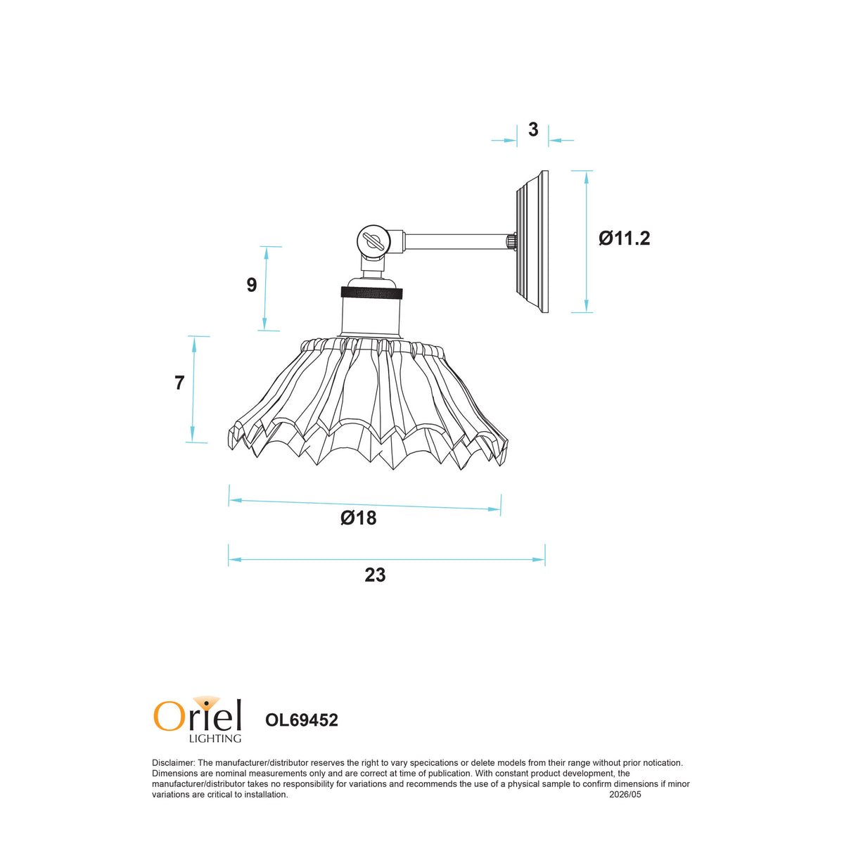 Oriel Lighting FLEUR Wall Light - Glass-Oriel Lighting-Ozlighting.com.au