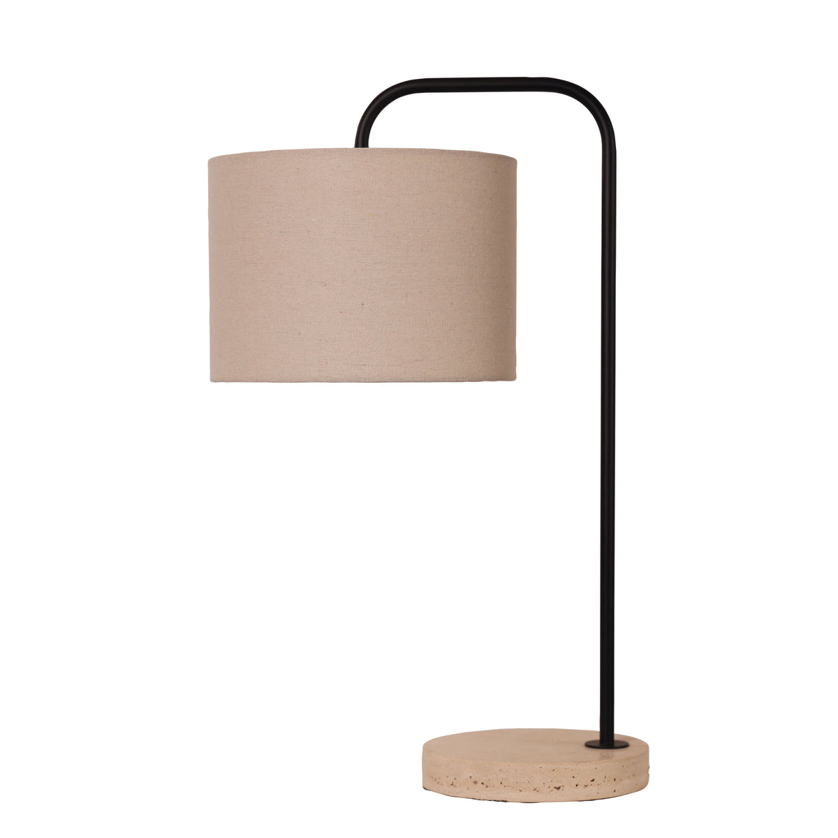 Oriel Lighting KENZI Table Lamp - Travertine, Black-Oriel Lighting-Ozlighting.com.au