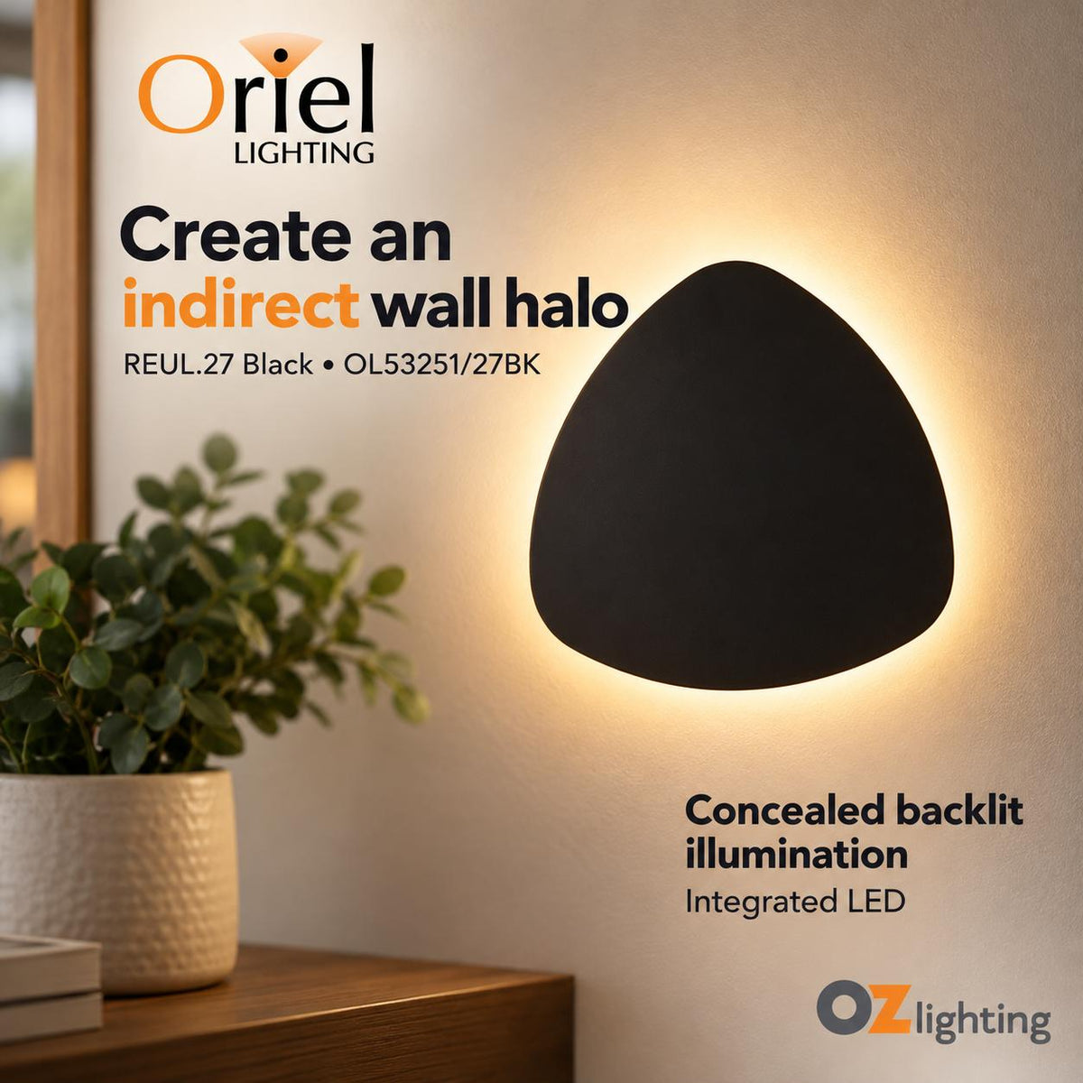 Oriel Lighting REUL.27 LED Wall Light - Tri-Colour-Oriel Lighting-Ozlighting.com.au