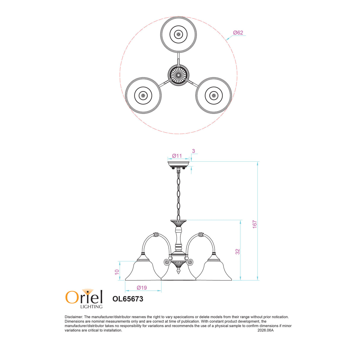 Oriel Lighting WOODGATE Pendant - 3 Light-Oriel Lighting-Ozlighting.com.au