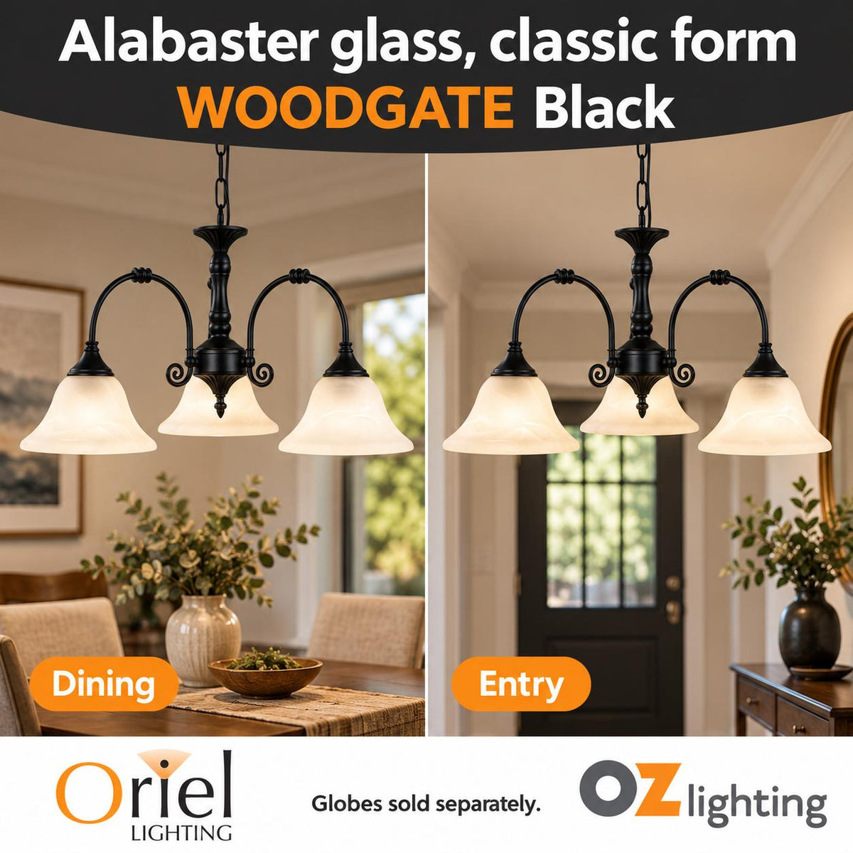 Oriel Lighting WOODGATE Pendant - 3 Light-Oriel Lighting-Ozlighting.com.au