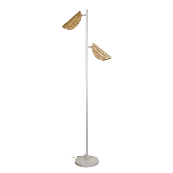 Oriel MALTA - Twin Rattan Floor Lamp-Oriel Lighting-Ozlighting.com.au