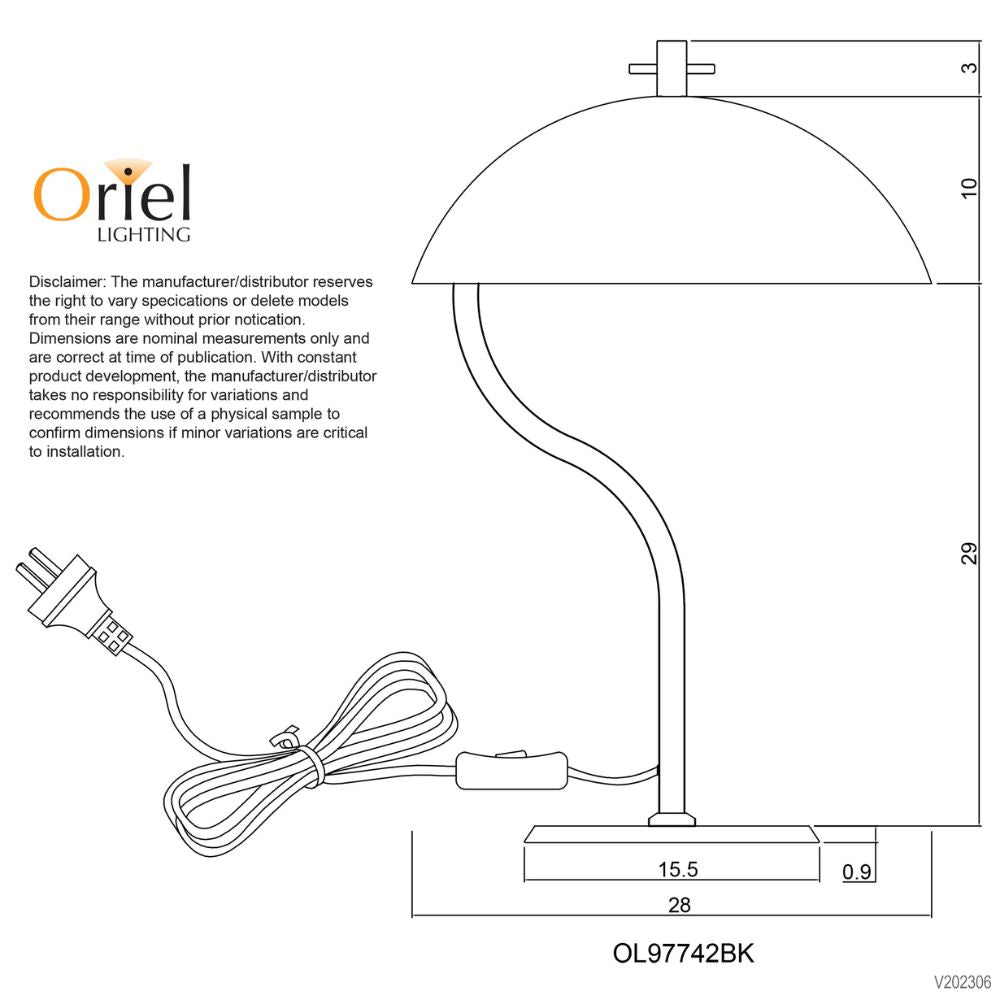 Oriel MERTON Table Lamp - Metal-Oriel Lighting-Ozlighting.com.au