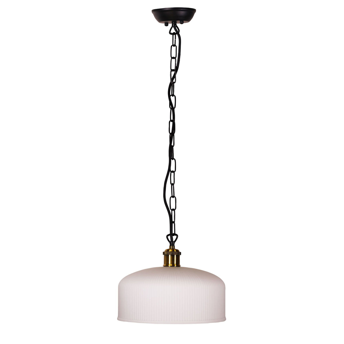 Oriel MINKA Pendant Light Ribbed Glass Antique Brass-Oriel Lighting-Ozlighting.com.au
