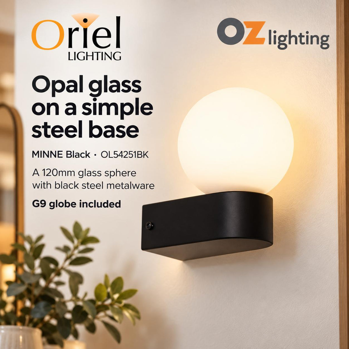 Oriel MINNE Wall Light - 7W-Oriel Lighting-Ozlighting.com.au