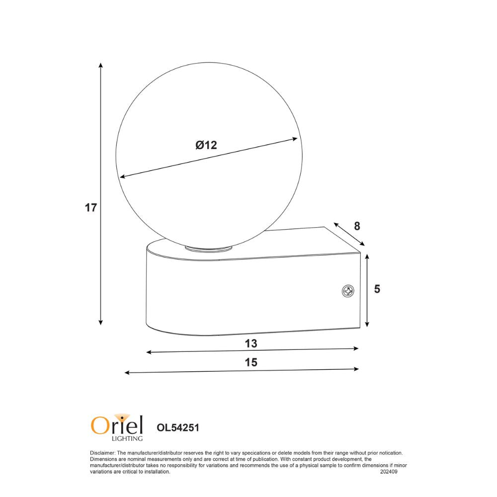 Oriel MINNE Wall Light - 7W-Oriel Lighting-Ozlighting.com.au