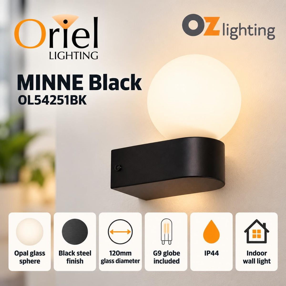 Oriel MINNE Wall Light - 7W-Oriel Lighting-Ozlighting.com.au