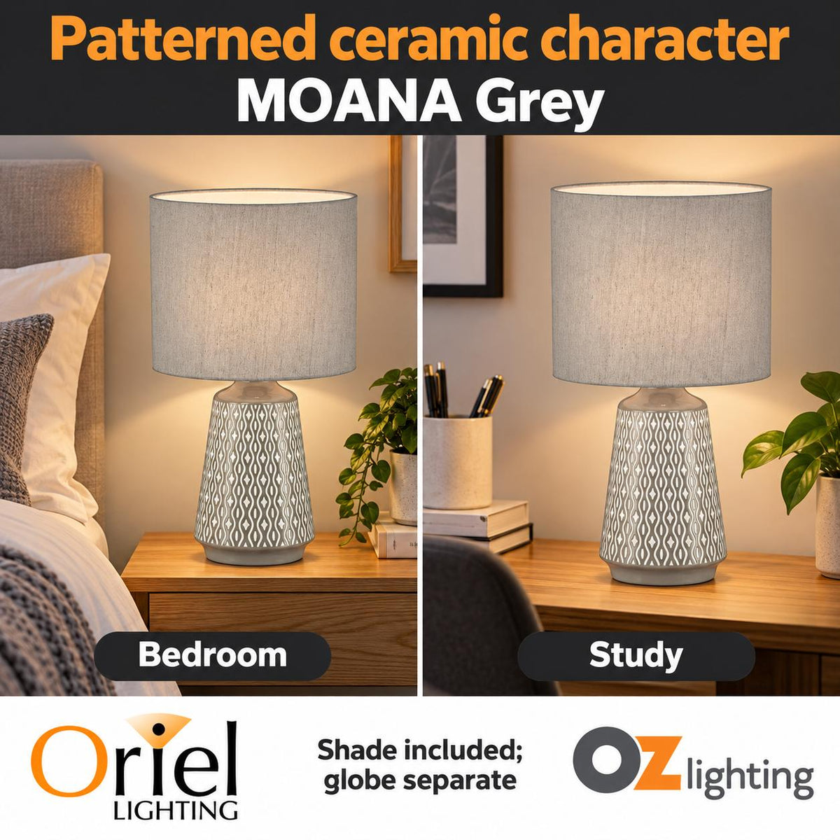 Oriel MOANA-TL Table Lamp - Ceramic-Oriel Lighting-Ozlighting.com.au