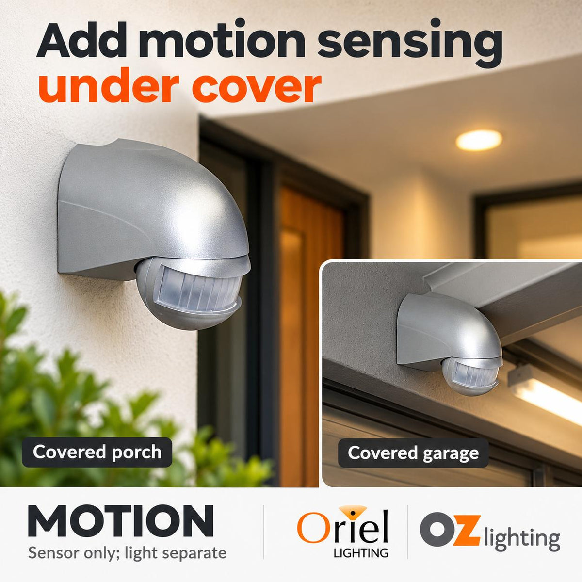 Oriel MOTION Motion Sensor - 180 Degree Wall Mounted, IP44-Oriel Lighting-Ozlighting.com.au