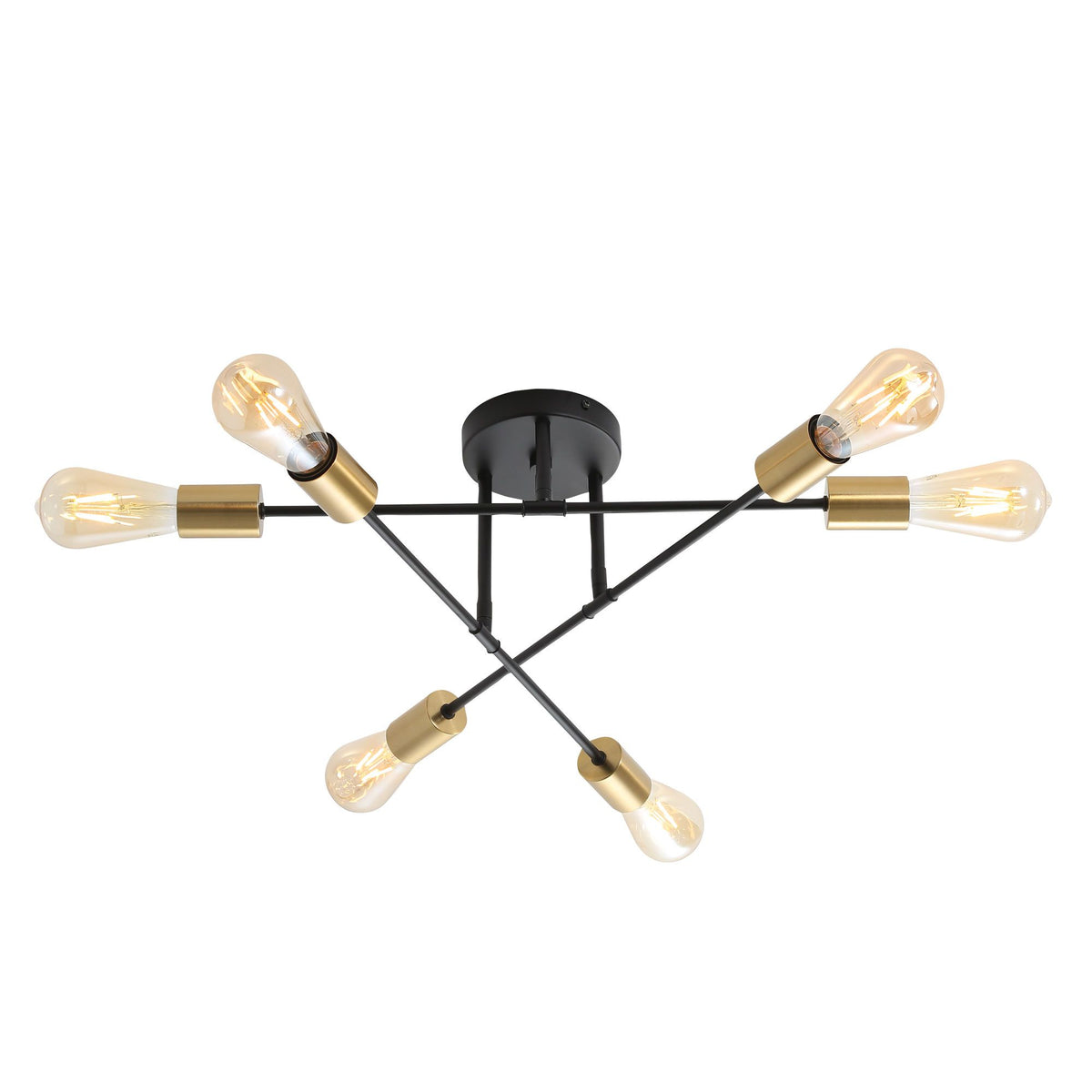 Oriel MUNA Ceiling Light 6-Light Satin Brass-Oriel Lighting-Ozlighting.com.au
