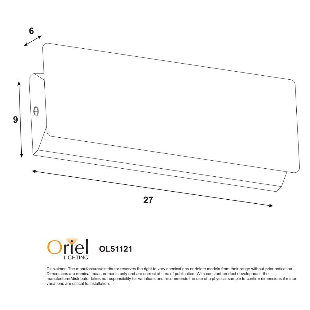 Oriel NIMMO LED Wall Light - 8W, CTS-Oriel Lighting-Ozlighting.com.au