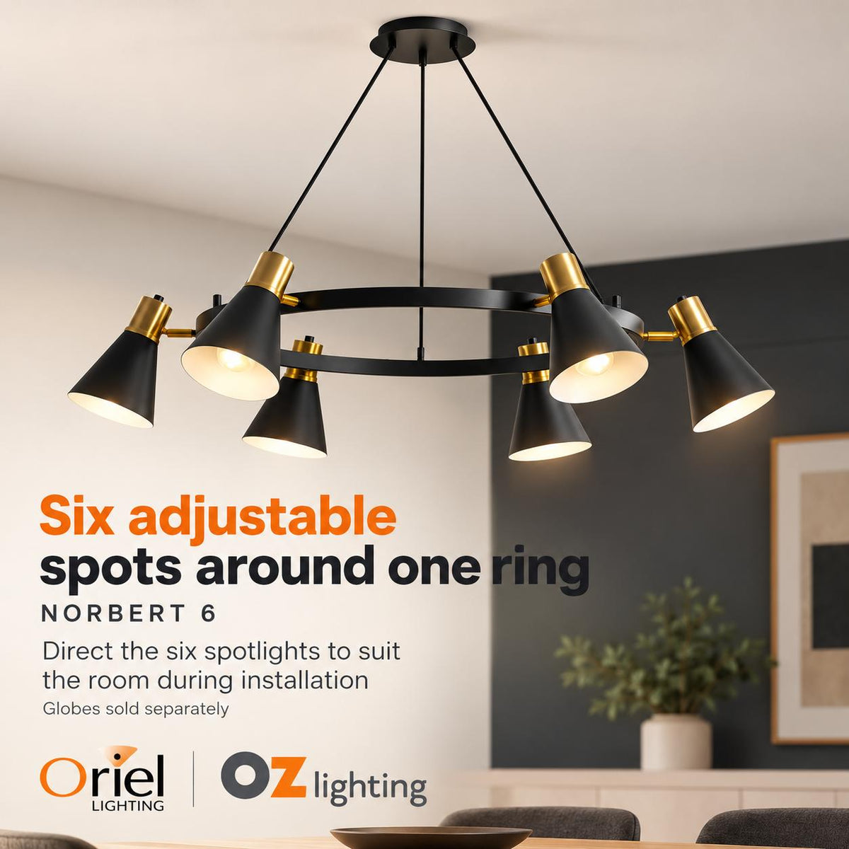Oriel NORBERT Pendant - 6 Light-Oriel Lighting-Ozlighting.com.au
