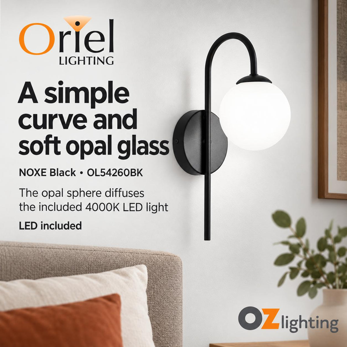 Oriel NOXE Wall Light - 4W-Oriel Lighting-Ozlighting.com.au