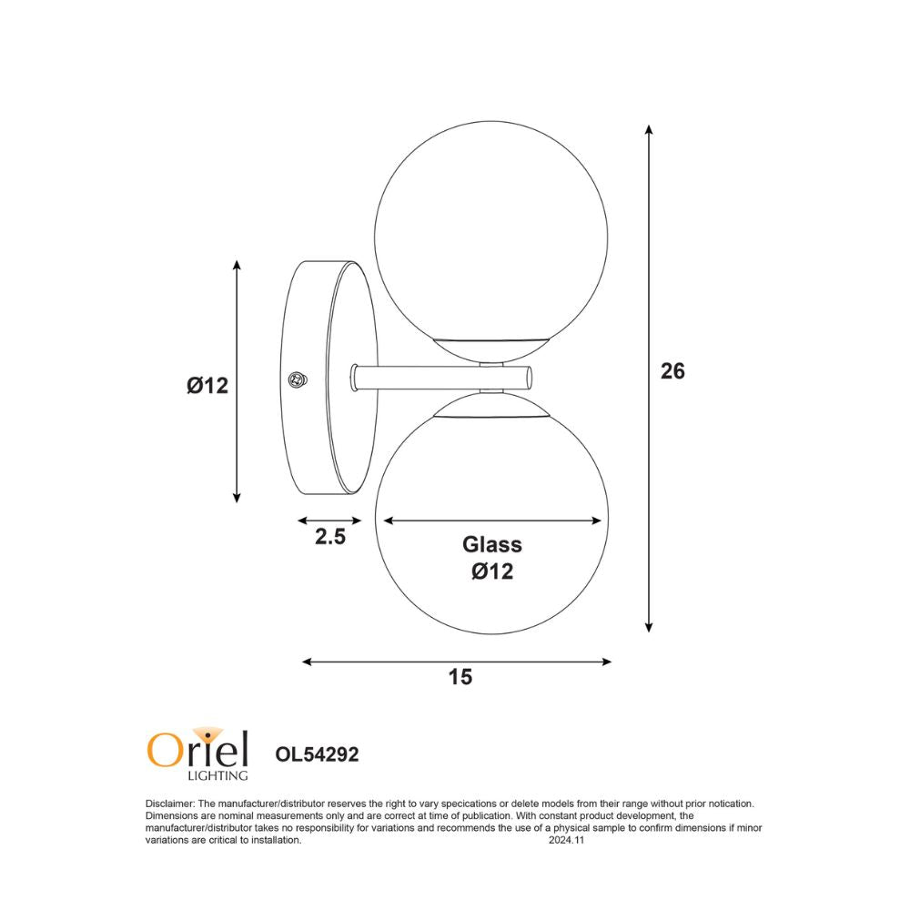 Oriel OBERON 2 Wall Light - 4W-Oriel Lighting-Ozlighting.com.au