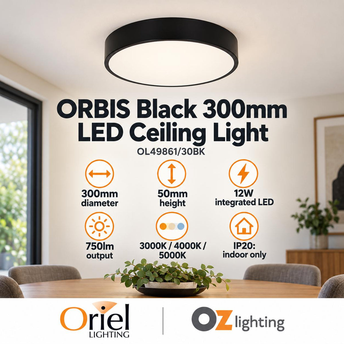 Oriel ORBIS LED Ceiling Light-Oriel Lighting-Ozlighting.com.au