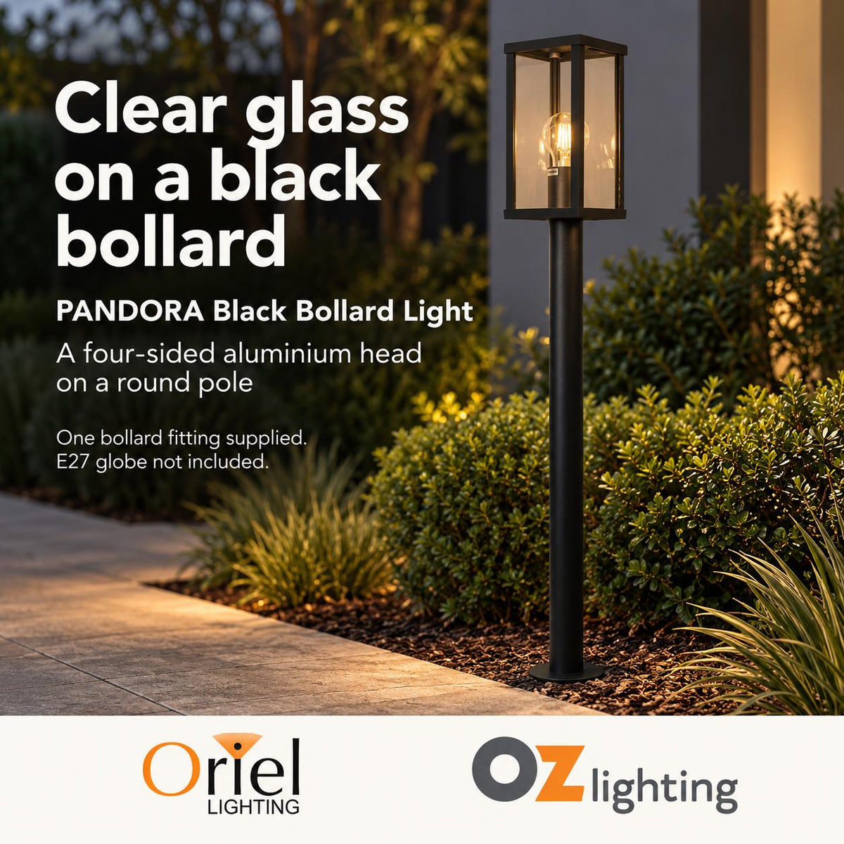 Oriel PANDORA Bollard Light - Max. 60W-Oriel Lighting-Ozlighting.com.au