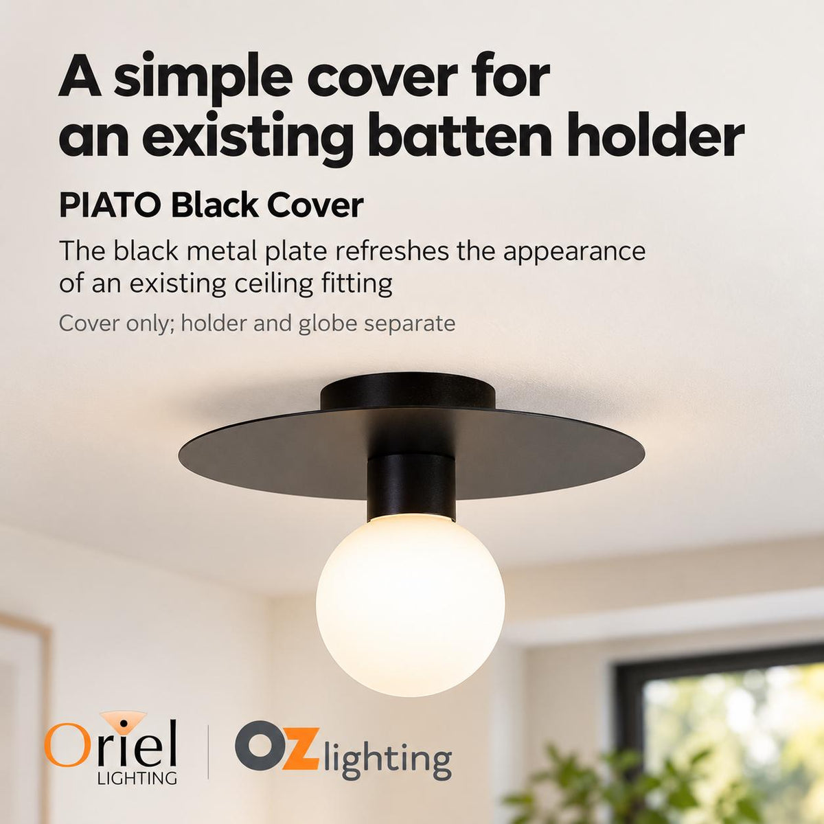 Oriel PIATO DIY Batten Fix - Holder Cover Metal Ceiling Light Shade Only-Oriel Lighting-Ozlighting.com.au
