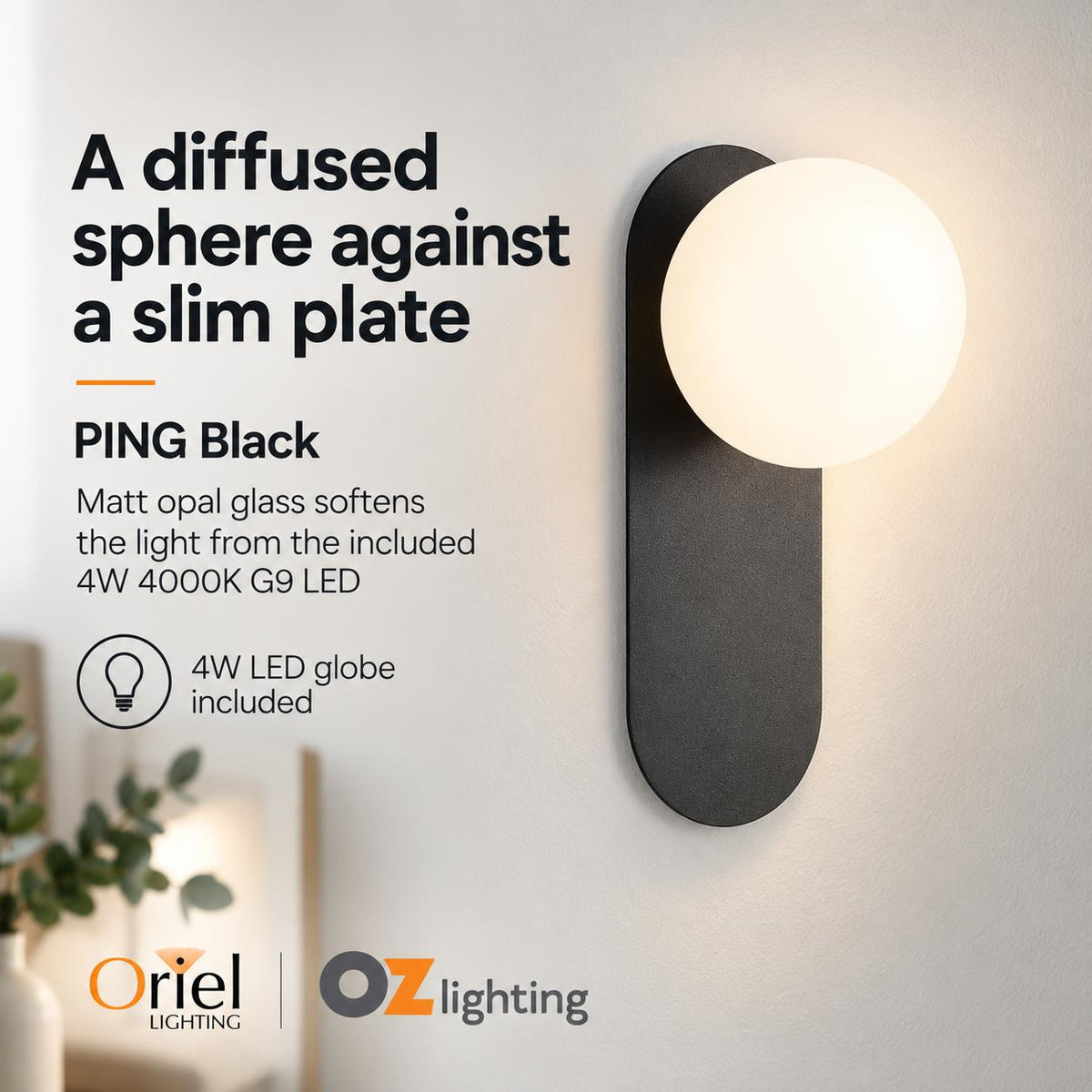 Oriel PING Wall Light - 7W-Oriel Lighting-Ozlighting.com.au
