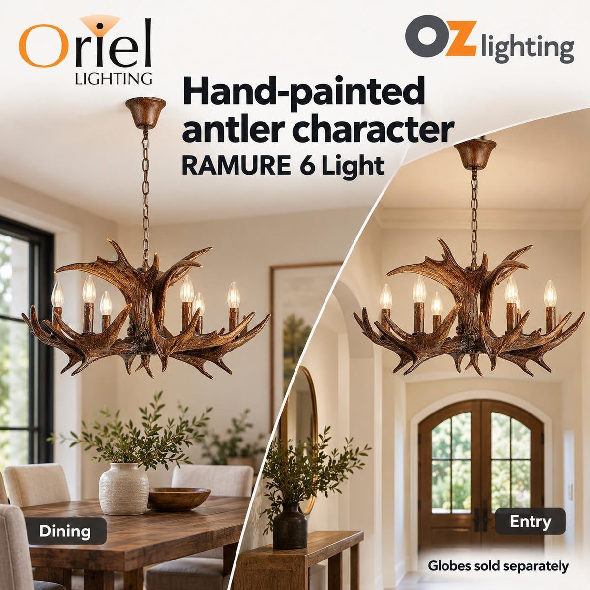 Oriel RAMURE Pendant - 6-Light-Oriel Lighting-Ozlighting.com.au