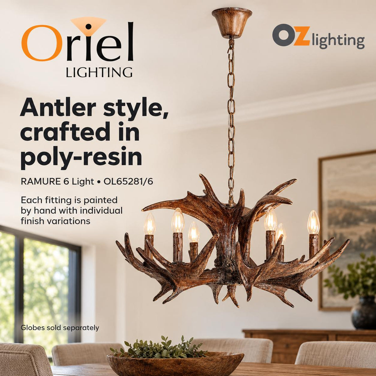 Oriel RAMURE Pendant - 6-Light-Oriel Lighting-Ozlighting.com.au