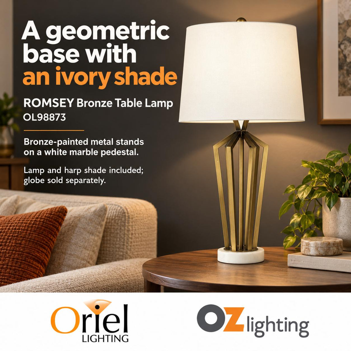 Oriel ROMSEY Table Lamp - Metal-Oriel Lighting-Ozlighting.com.au