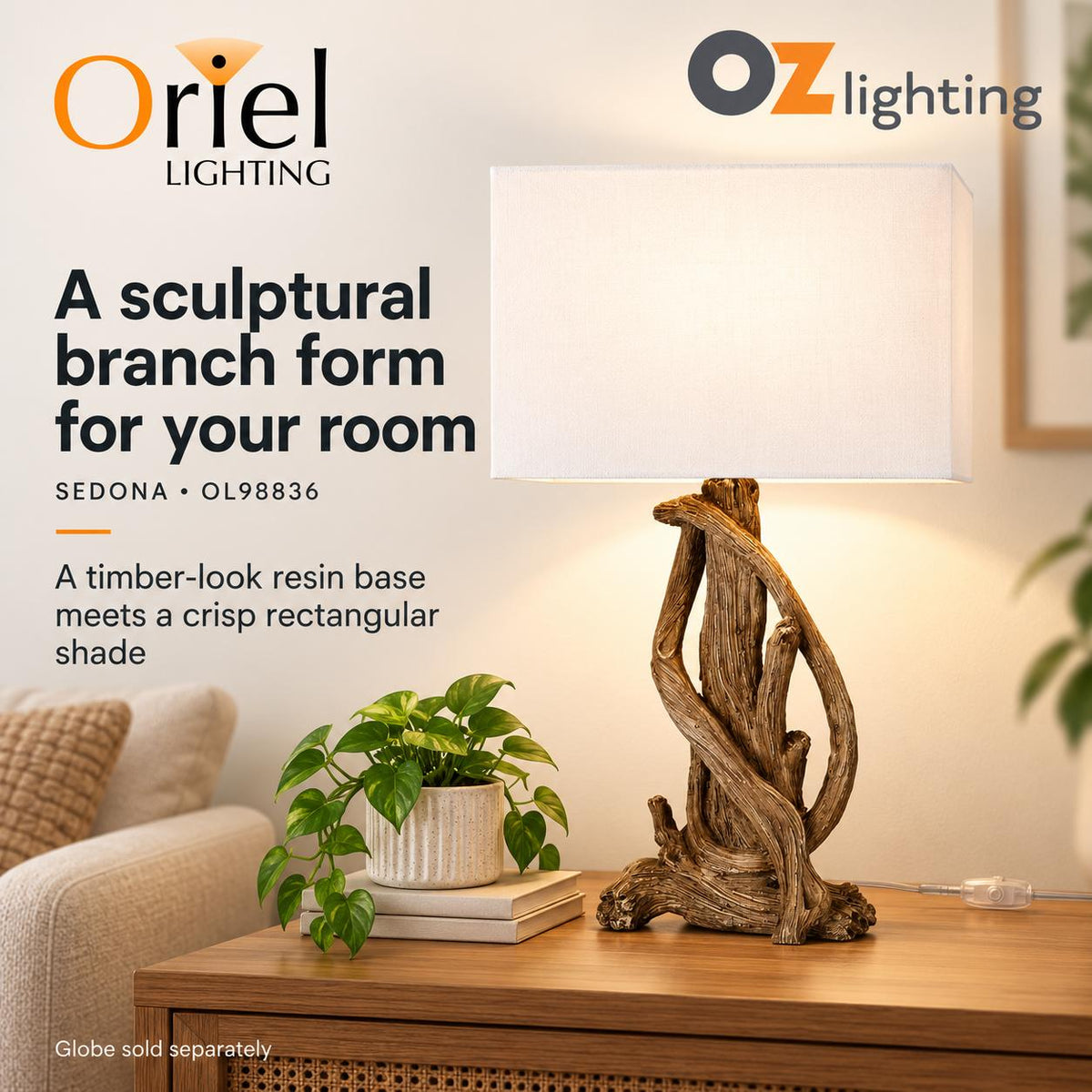 Oriel SEDONA Table Lamp - Twisted Branches-Oriel Lighting-Ozlighting.com.au