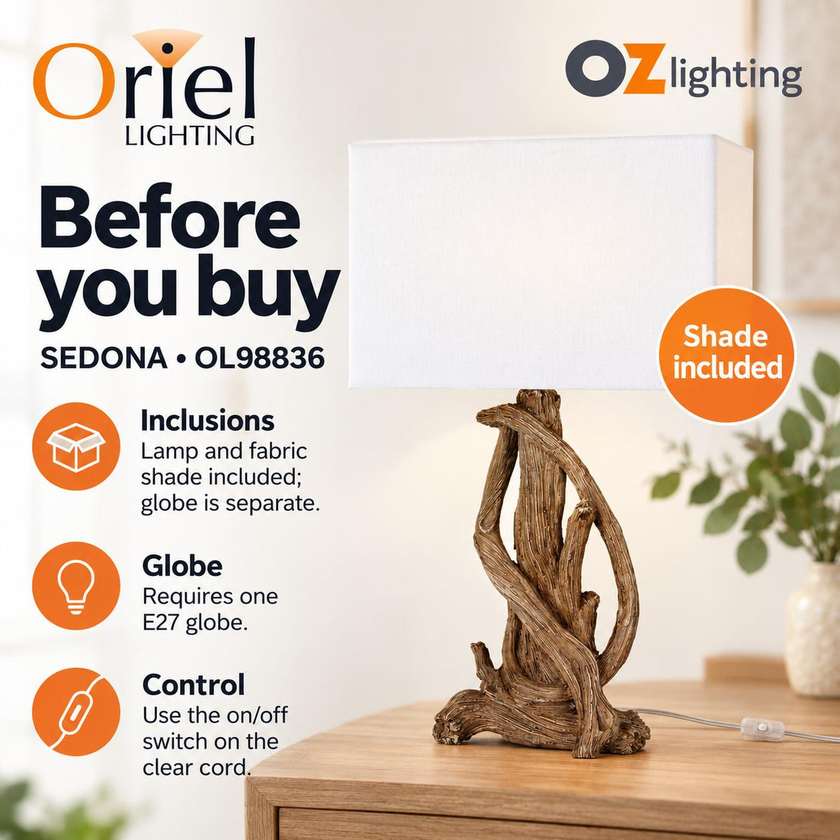 Oriel SEDONA Table Lamp - Twisted Branches-Oriel Lighting-Ozlighting.com.au