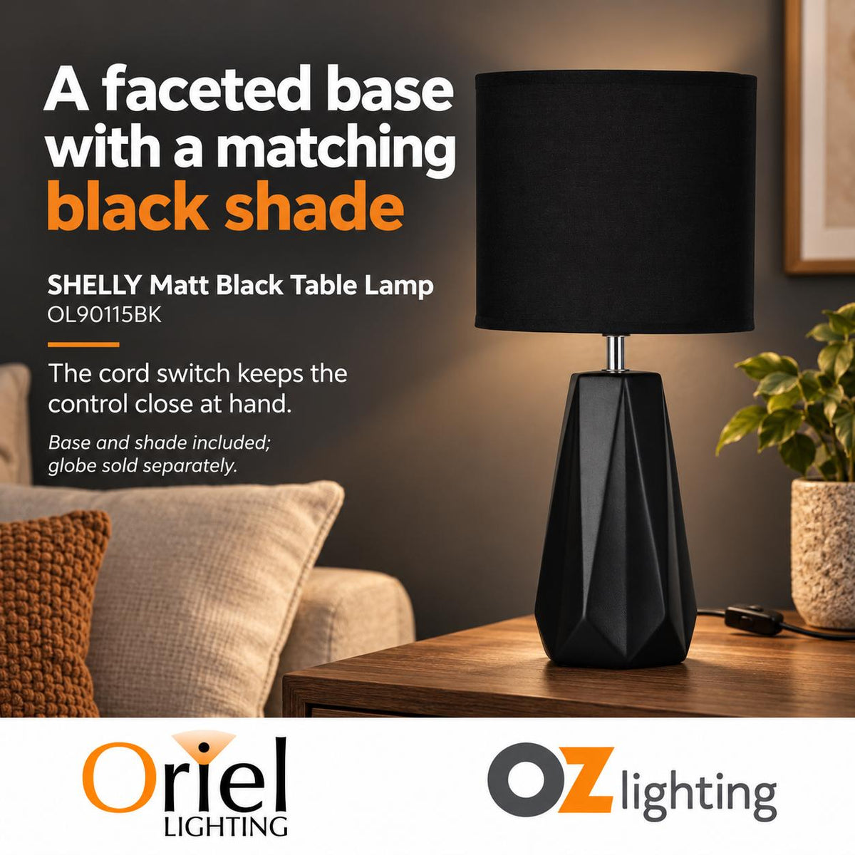 Oriel SHELLY Table Lamp - Ceramic-Oriel Lighting-Ozlighting.com.au
