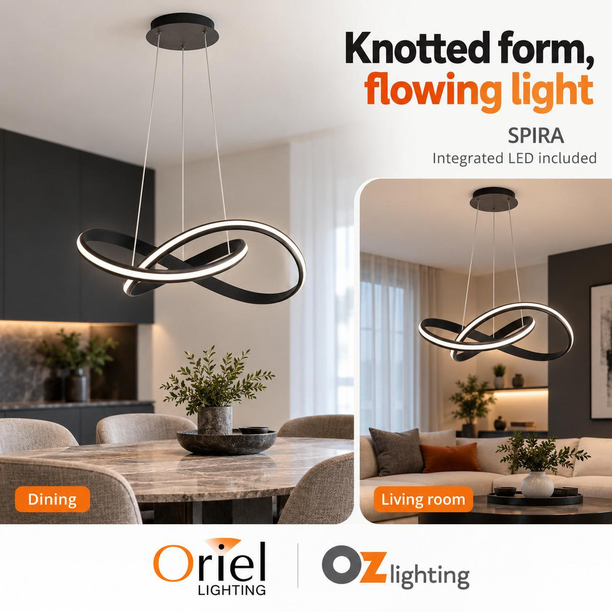 Oriel SPIRA LED Pendant - CTS-Oriel Lighting-Ozlighting.com.au