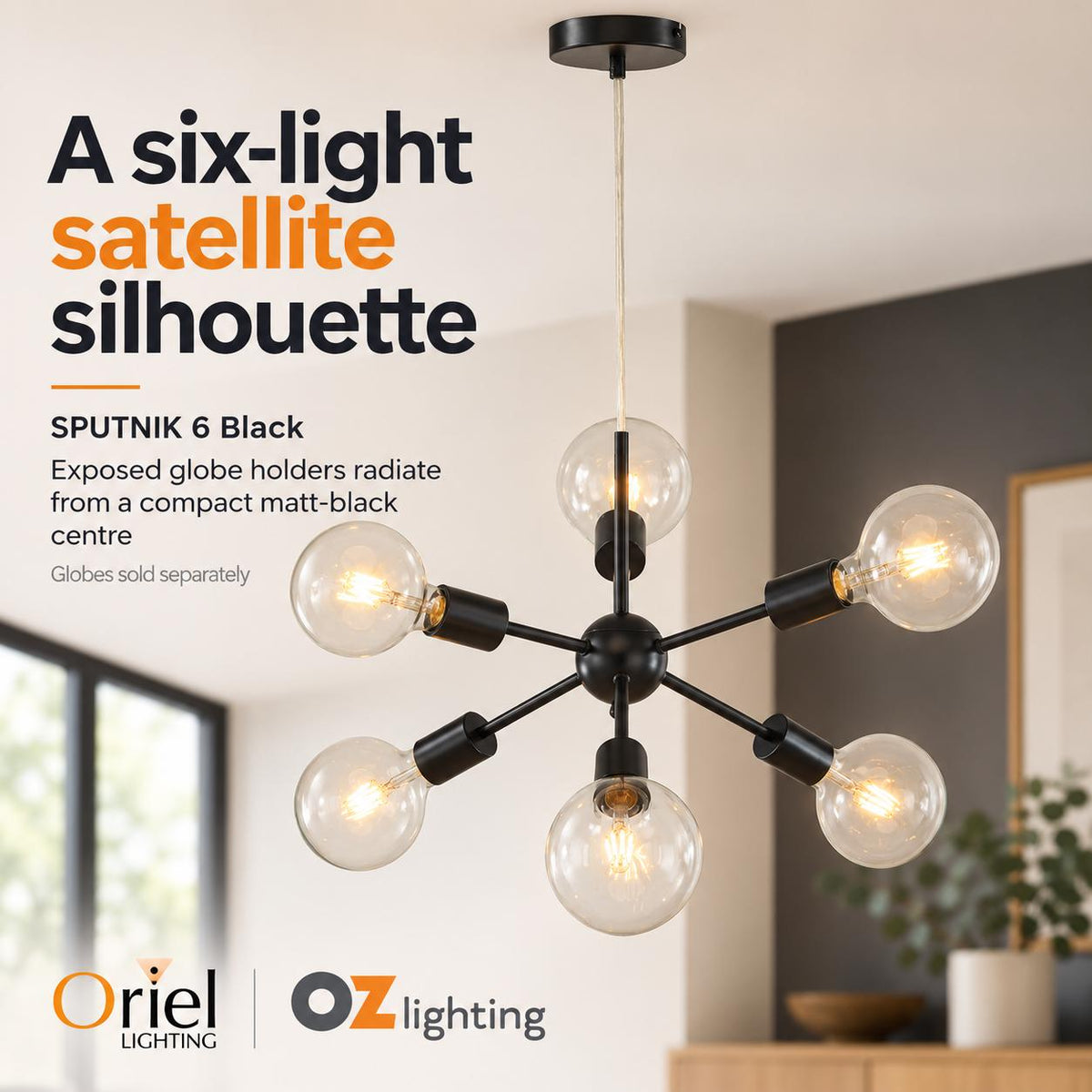 Oriel SPUTNIK Pendant - Groovy Satellite-Oriel Lighting-Ozlighting.com.au