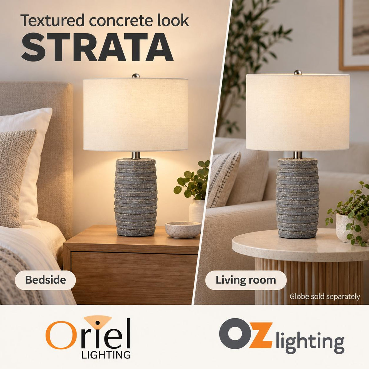 Oriel STRATA Table Lamp - Complete-Oriel Lighting-Ozlighting.com.au