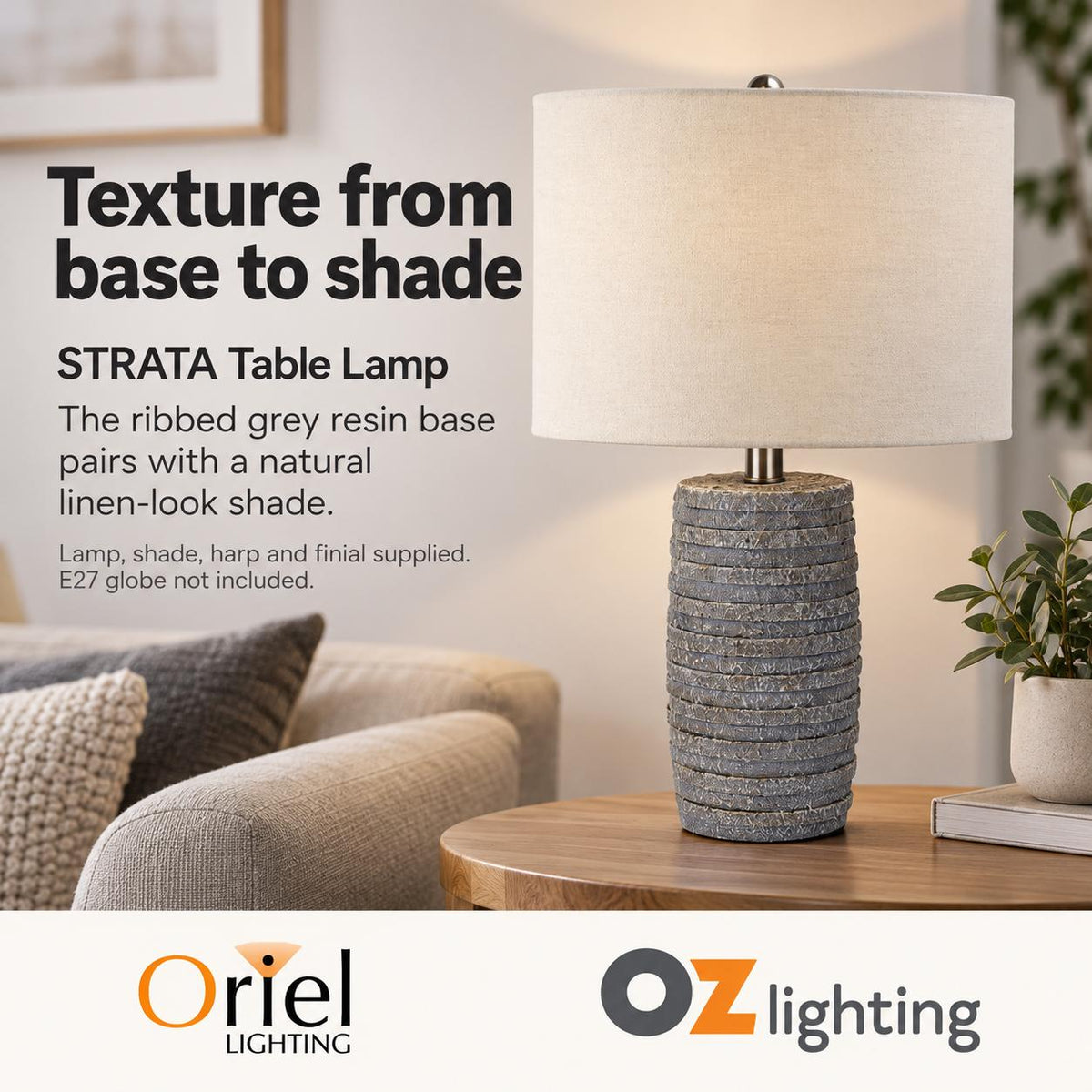 Oriel STRATA Table Lamp - Complete-Oriel Lighting-Ozlighting.com.au