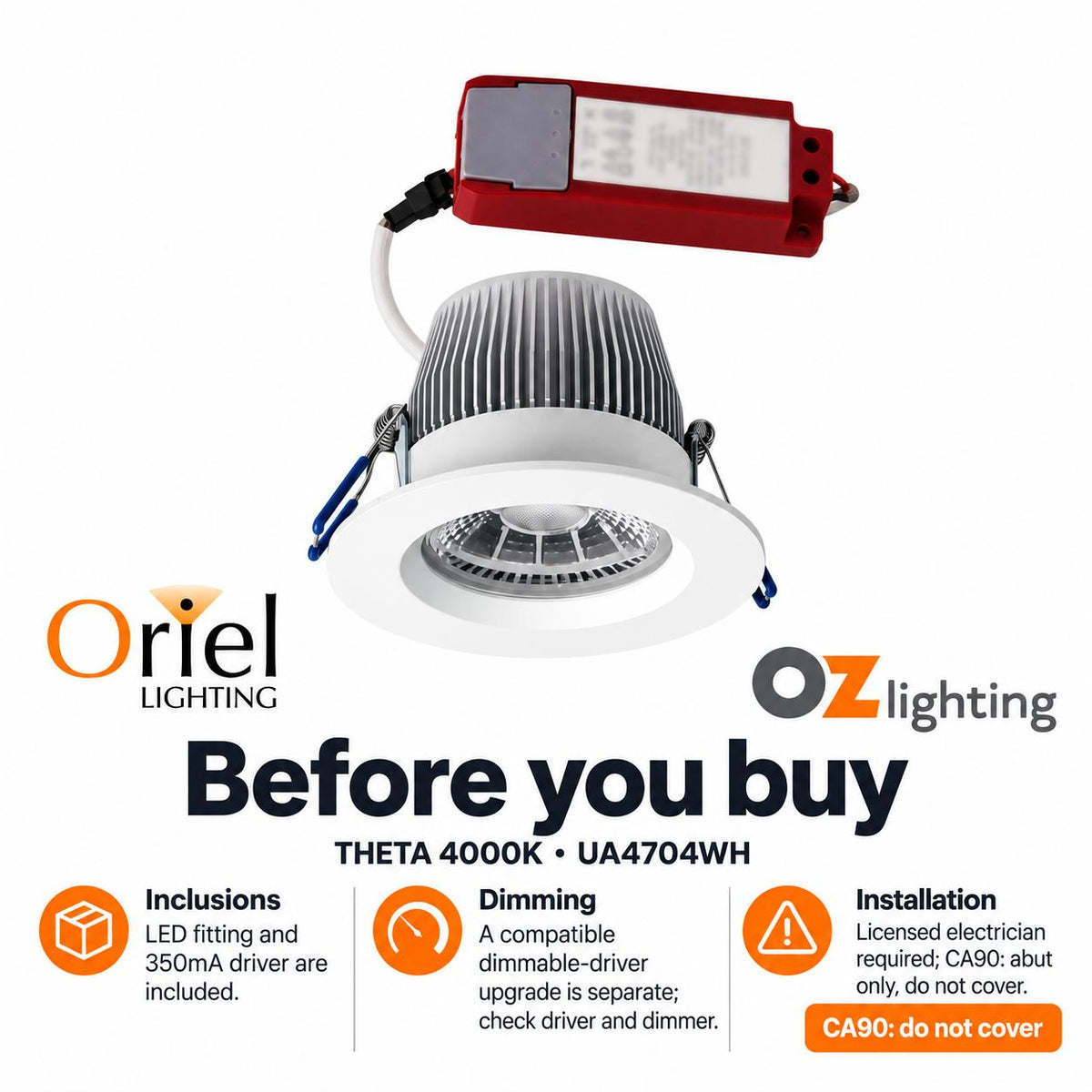 Oriel THETA Recessed LED Downlight - 13W, IP44, 4000K — practical choosing, inclusion and care advice